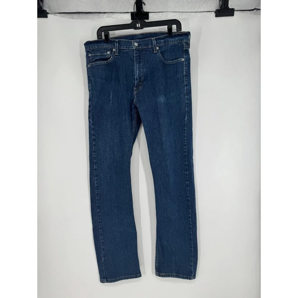 Levis Slim Fit Straight Leg 513 Jeans Mens 36x32 Blue Denim Cotton Dark Wash